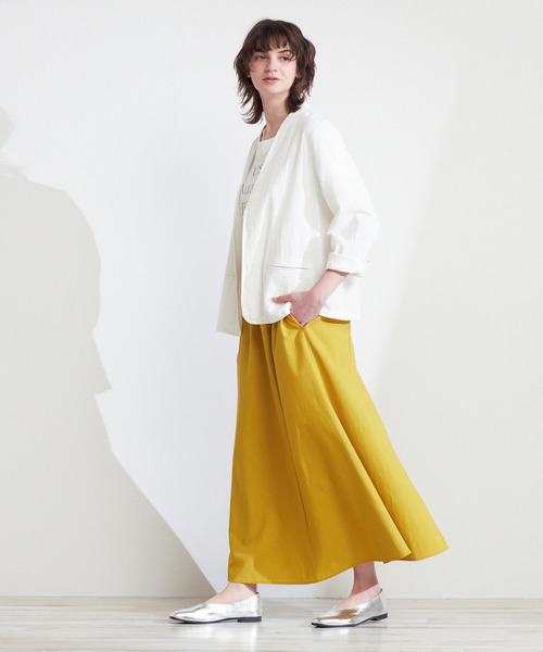 MELROSE claire(メルローズ クレール)の「【広がりすぎない大人の6枚接ぎロングスカート】(スカート・レディース・ベージュ/イエロー/ブラック・3/2)」の17枚目の写真