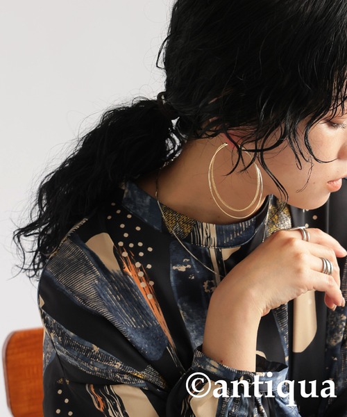 antiqua(アンティカ)の「ダブルリングピアス(ピアス(両耳用)・レディース・シルバー/ゴールド・FREE)」の14枚目の写真