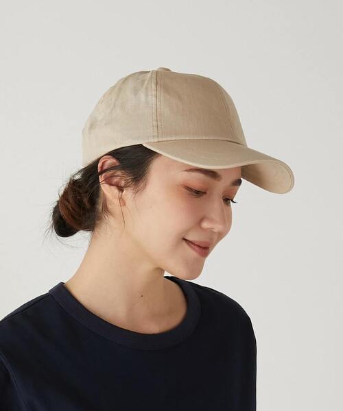 MELROSE claire（メルローズ クレール）の「【Shesay/シセイ】さらっとかぶれる爽やかな リネンキャップ（キャップ・レディース・ベージュ/ダークグレー・FREE）」の4枚目の写真