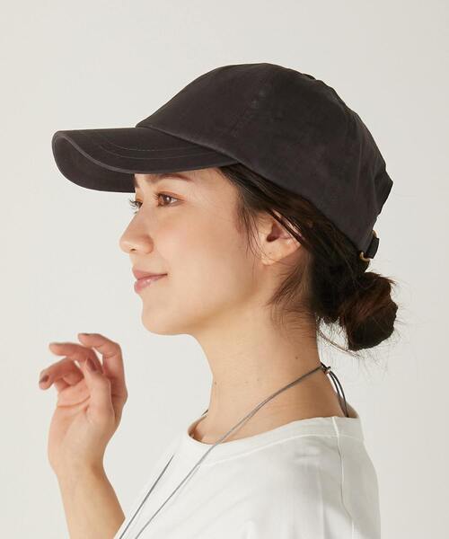 MELROSE claire（メルローズ クレール）の「【Shesay/シセイ】さらっとかぶれる爽やかな リネンキャップ（キャップ・レディース・ベージュ/ダークグレー・FREE）」の6枚目の写真