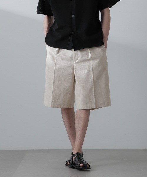 NANO universe（ナノユニバース）の「コットンリネンアムンゼンバギーショーツ（その他パンツ・メンズ・ベージュ/ブラック・M/L）」の15枚目の写真