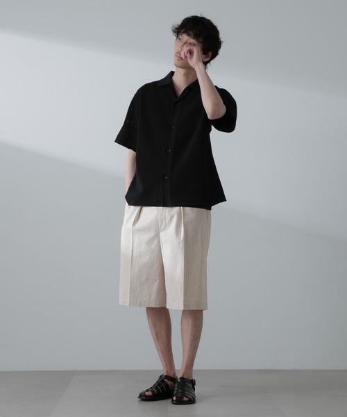 NANO universe（ナノユニバース）の「コットンリネンアムンゼンバギーショーツ（その他パンツ・メンズ・ベージュ/ブラック・M/L）」の18枚目の写真