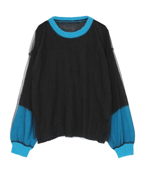 miette(ミエット)の「チュールドッキングローゲージニット(ニット/セーター・レディース・ブラック系その他/レッド系その他/グリーン系その他/ホワイト系その他/アイボリー/グレー/ネイビー/ブラック/ブルー系その他/チャコール・FREE)」の18枚目の写真