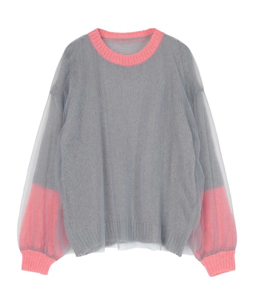 miette(ミエット)の「チュールドッキングローゲージニット(ニット/セーター・レディース・ブラック系その他/レッド系その他/グリーン系その他/ホワイト系その他/アイボリー/グレー/ネイビー/ブラック/ブルー系その他/チャコール・FREE)」の19枚目の写真