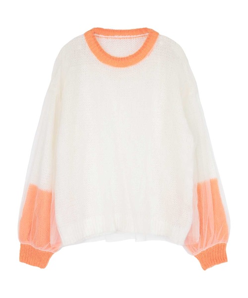 miette(ミエット)の「チュールドッキングローゲージニット(ニット/セーター・レディース・ブラック系その他/レッド系その他/グリーン系その他/ホワイト系その他/アイボリー/グレー/ネイビー/ブラック/ブルー系その他/チャコール・FREE)」の17枚目の写真