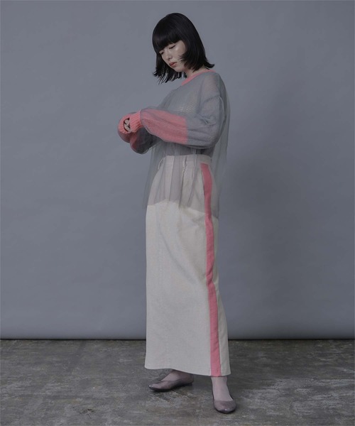 miette(ミエット)の「チュールドッキングローゲージニット(ニット/セーター・レディース・ブラック系その他/レッド系その他/グリーン系その他/ホワイト系その他/アイボリー/グレー/ネイビー/ブラック/ブルー系その他/チャコール・FREE)」の14枚目の写真