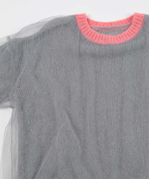 miette(ミエット)の「チュールドッキングローゲージニット(ニット/セーター・レディース・ブラック系その他/レッド系その他/グリーン系その他/ホワイト系その他/アイボリー/グレー/ネイビー/ブラック/ブルー系その他/チャコール・FREE)」の21枚目の写真