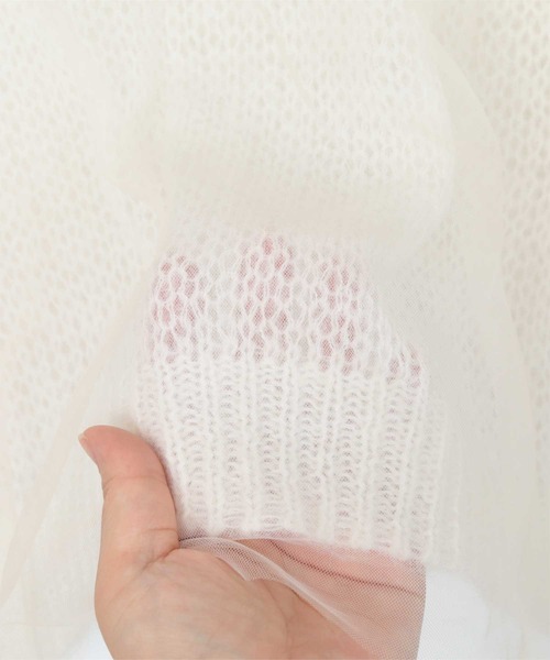 miette(ミエット)の「チュールドッキングローゲージニット(ニット/セーター・レディース・ブラック系その他/レッド系その他/グリーン系その他/ホワイト系その他/アイボリー/グレー/ネイビー/ブラック/ブルー系その他/チャコール・FREE)」の19枚目の写真