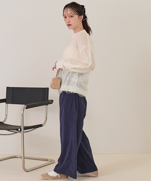 miette(ミエット)の「チュールドッキングローゲージニット(ニット/セーター・レディース・ブラック系その他/レッド系その他/グリーン系その他/ホワイト系その他/アイボリー/グレー/ネイビー/ブラック/ブルー系その他/チャコール・FREE)」の22枚目の写真