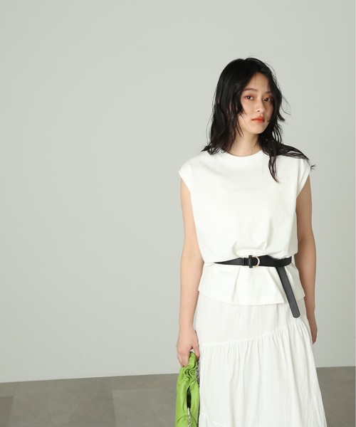 FREE'S MART（フリーズマート）の「◇USAコットンフレンチスリーブＴシャツ（Tシャツ/カットソー・レディース・レッド/ホワイト/ブラック・FREE）」の13枚目の写真