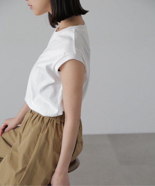 FREE'S MART（フリーズマート）の「◇USAコットンフレンチスリーブＴシャツ（Tシャツ/カットソー・レディース・レッド/ホワイト/ブラック・FREE）」の6枚目の写真