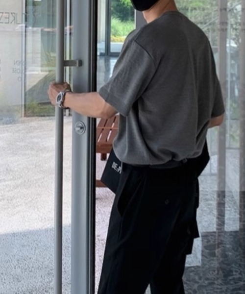 CREARE -LINO-（クレアーレリノ）の「半袖ニットトップス/カーディガン/カーデ（カーディガン/ボレロ・メンズ・グレー/ブラック・MEDIUM/LARGE）」の22枚目の写真