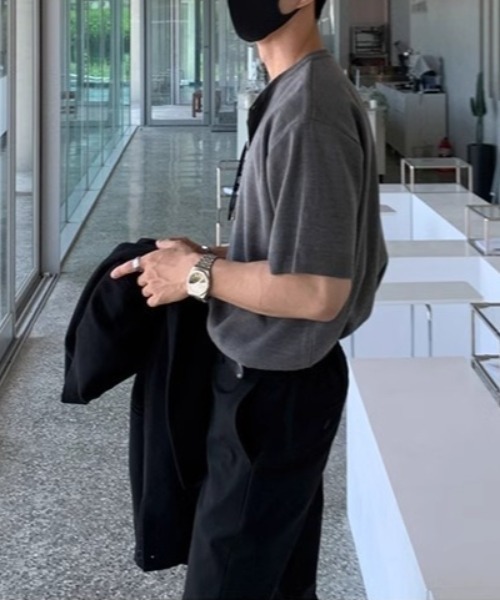 CREARE -LINO-（クレアーレリノ）の「半袖ニットトップス/カーディガン/カーデ（カーディガン/ボレロ・メンズ・グレー/ブラック・MEDIUM/LARGE）」の19枚目の写真