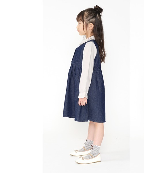 Moujonjon（ムージョンジョン）の「２４ＭＪデニムＪＳＫ（ジャンパースカート・キッズ・ブルー・140/130/120/110/100/90）」の10枚目の写真