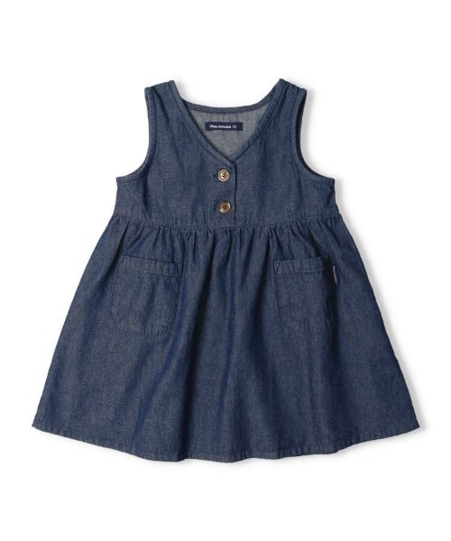 Moujonjon（ムージョンジョン）の「２４ＭＪデニムＪＳＫ（ジャンパースカート・キッズ・ブルー・140/130/120/110/100/90）」の2枚目の写真