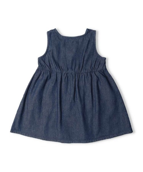 Moujonjon（ムージョンジョン）の「２４ＭＪデニムＪＳＫ（ジャンパースカート・キッズ・ブルー・140/130/120/110/100/90）」の3枚目の写真