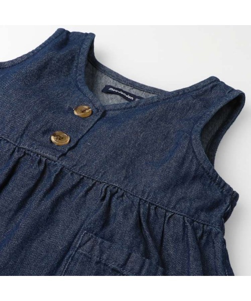 Moujonjon（ムージョンジョン）の「２４ＭＪデニムＪＳＫ（ジャンパースカート・キッズ・ブルー・140/130/120/110/100/90）」の4枚目の写真