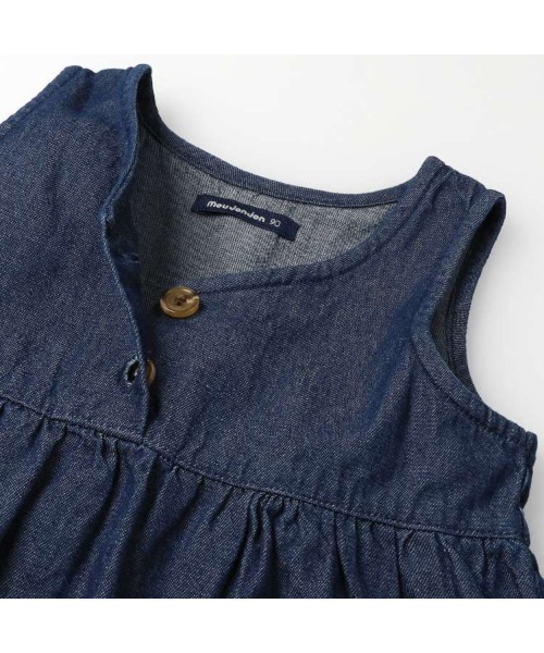 Moujonjon（ムージョンジョン）の「２４ＭＪデニムＪＳＫ（ジャンパースカート・キッズ・ブルー・140/130/120/110/100/90）」の5枚目の写真