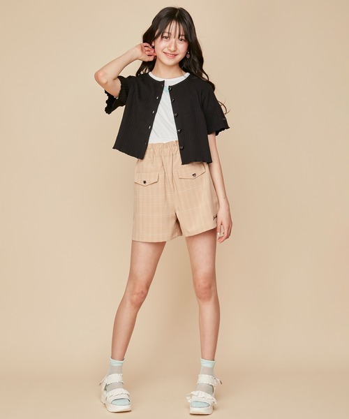 JENNI love（ジェニィラブ）の「【ウエスト調整可能】フラップチェックキュロット（その他パンツ・キッズ・サックスブルー/ベージュ/ネイビー・140cm/130cm/160cm/150cm）」の7枚目の写真