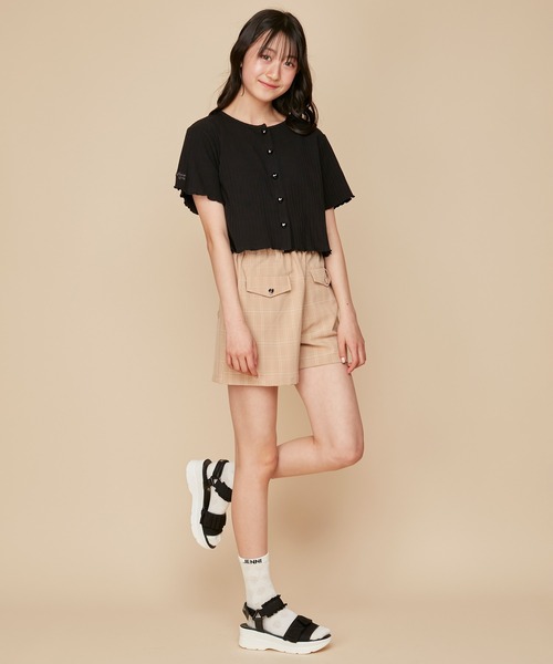 JENNI love（ジェニィラブ）の「【ウエスト調整可能】フラップチェックキュロット（その他パンツ・キッズ・サックスブルー/ベージュ/ネイビー・140cm/130cm/160cm/150cm）」の15枚目の写真