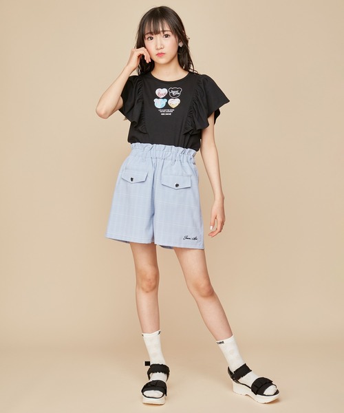 JENNI love（ジェニィラブ）の「【ウエスト調整可能】フラップチェックキュロット（その他パンツ・キッズ・サックスブルー/ベージュ/ネイビー・140cm/130cm/160cm/150cm）」の12枚目の写真