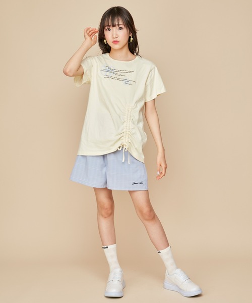 JENNI love（ジェニィラブ）の「【ウエスト調整可能】フラップチェックキュロット（その他パンツ・キッズ・サックスブルー/ベージュ/ネイビー・140cm/130cm/160cm/150cm）」の5枚目の写真