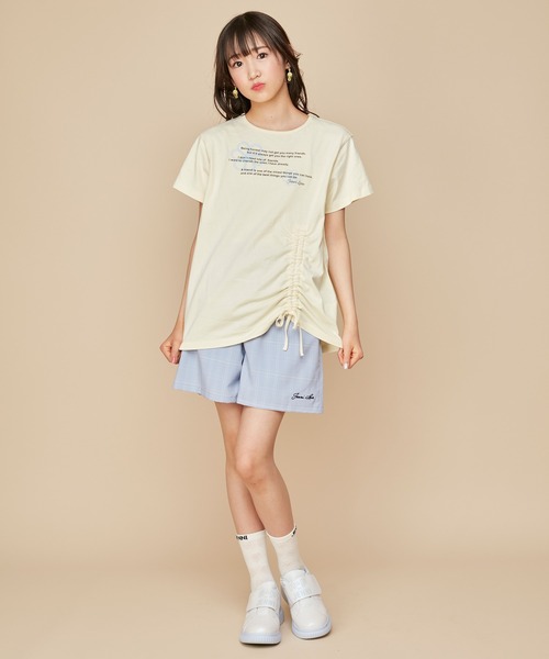 JENNI love（ジェニィラブ）の「【ウエスト調整可能】フラップチェックキュロット（その他パンツ・キッズ・サックスブルー/ベージュ/ネイビー・140cm/130cm/160cm/150cm）」の6枚目の写真