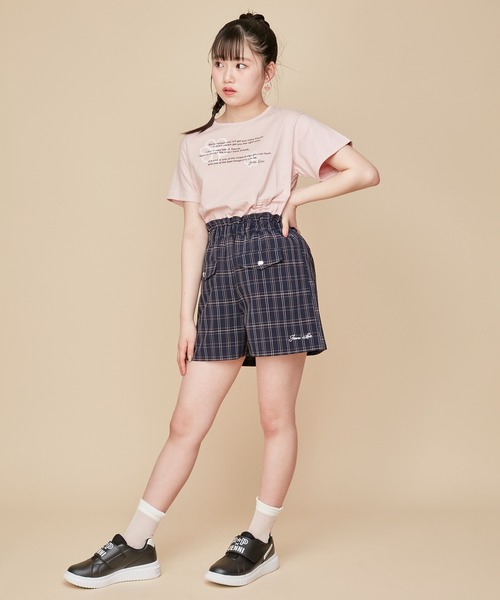 JENNI love（ジェニィラブ）の「【ウエスト調整可能】フラップチェックキュロット（その他パンツ・キッズ・サックスブルー/ベージュ/ネイビー・140cm/130cm/160cm/150cm）」の9枚目の写真