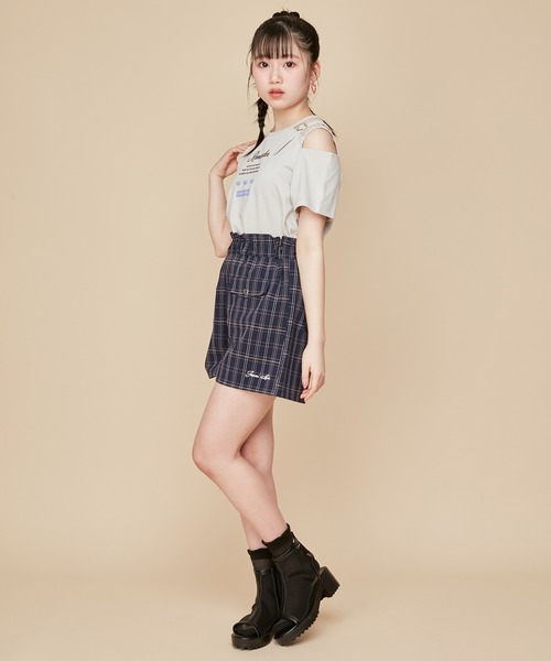 JENNI love（ジェニィラブ）の「【ウエスト調整可能】フラップチェックキュロット（その他パンツ・キッズ・サックスブルー/ベージュ/ネイビー・140cm/130cm/160cm/150cm）」の11枚目の写真