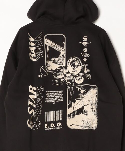 G-STAR(ジースター)の「POSTER BACK GRAPHIC LOOSE HOODIE JACKET/オーバーサイズグラフィックロゴジップパーカー(パーカー・メンズ・ダークブラック/オフホワイト/ブルー・LARGE/MEDIUM/SMALL/X-LARGE/X-SMALL)」の21枚目の写真