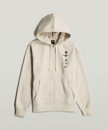 G-STAR | POSTER BACK GRAPHIC LOOSE HOODIE JACKET/オーバーサイズグラフィックロゴジップパーカー(パーカー)