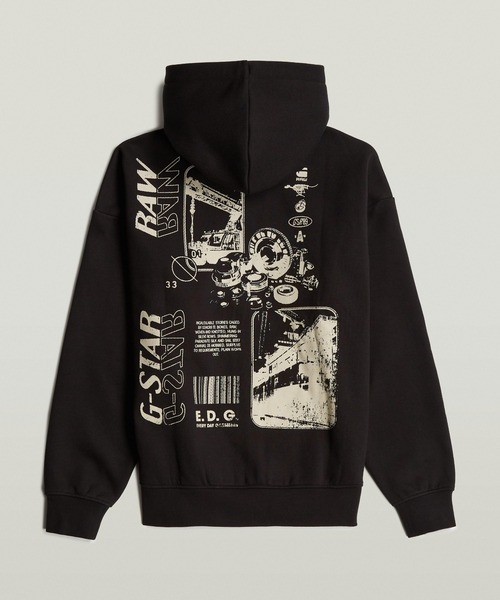 G-STAR(ジースター)の「POSTER BACK GRAPHIC LOOSE HOODIE JACKET/オーバーサイズグラフィックロゴジップパーカー(パーカー・メンズ・ダークブラック/オフホワイト/ブルー・LARGE/MEDIUM/SMALL/X-LARGE/X-SMALL)」の17枚目の写真