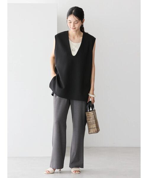 AMERICAN HOLIC（アメリカンホリック）の「Uネックポンチベスト（ベスト・レディース・ブラック/ライトグレー・FREE）」の2枚目の写真