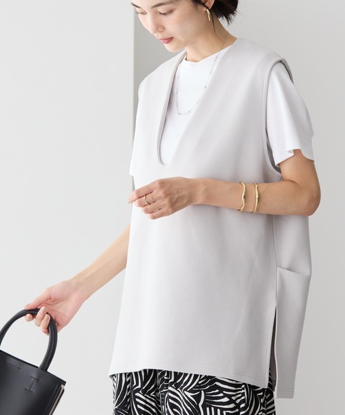 AMERICAN HOLIC（アメリカンホリック）の「Uネックポンチベスト（ベスト・レディース・ブラック/ライトグレー・FREE）」の5枚目の写真