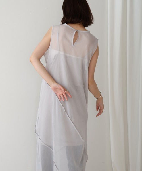 Bou Jeloud（ブージュルード）の「シアーノースリーブワンピース（ワンピース・レディース・ブラック/オリーブ/ライトグレー・38）」の9枚目の写真