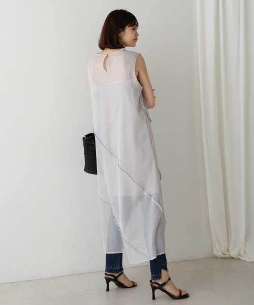 Bou Jeloud（ブージュルード）の「シアーノースリーブワンピース（ワンピース・レディース・ブラック/オリーブ/ライトグレー・38）」の10枚目の写真