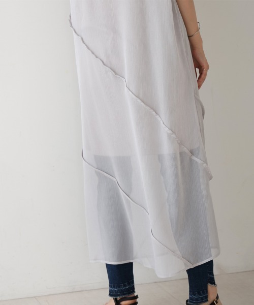 Bou Jeloud（ブージュルード）の「シアーノースリーブワンピース（ワンピース・レディース・ブラック/オリーブ/ライトグレー・38）」の12枚目の写真