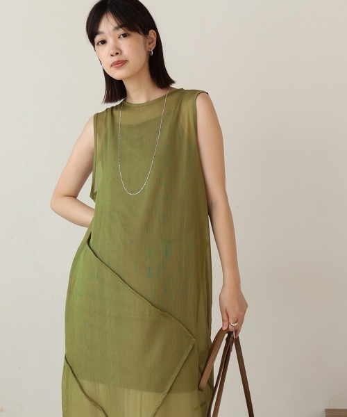 Bou Jeloud（ブージュルード）の「シアーノースリーブワンピース（ワンピース・レディース・ブラック/オリーブ/ライトグレー・38）」の15枚目の写真