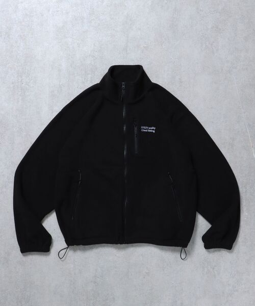 FFEIN(フェイン)の「【FFEIN(フェイン)】ワンポイントフリースジャケット / 刺繍 オーバーサイズ ドローコード ジップ(ブルゾン・メンズ・ネイビー/ブラック/オフホワイト/グレー・LARGE/MEDIUM/SMALL)」の16枚目の写真
