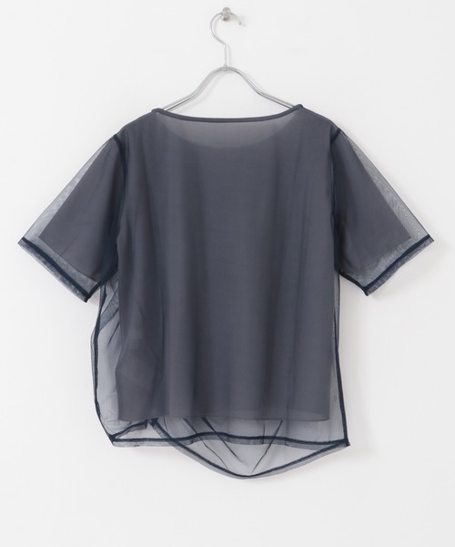 SENSE OF PLACE by URBAN RESEARCH(センスオブプレイスバイアーバンリサーチ)の「チュールレイヤードカットソー(5分袖)(Tシャツ/カットソー・レディース・ネイビー/ピンク/アイボリー/グレー・ONE)」の10枚目の写真