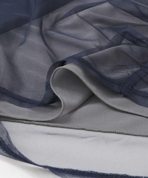 SENSE OF PLACE by URBAN RESEARCH(センスオブプレイスバイアーバンリサーチ)の「チュールレイヤードカットソー(5分袖)(Tシャツ/カットソー・レディース・ネイビー/ピンク/アイボリー/グレー・ONE)」の11枚目の写真