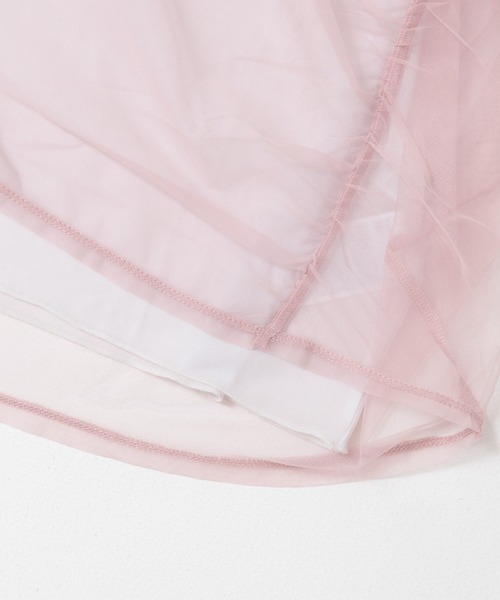 SENSE OF PLACE by URBAN RESEARCH(センスオブプレイスバイアーバンリサーチ)の「チュールレイヤードカットソー(5分袖)(Tシャツ/カットソー・レディース・ネイビー/ピンク/アイボリー/グレー・ONE)」の5枚目の写真