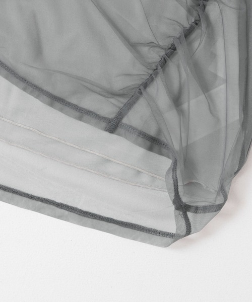 SENSE OF PLACE by URBAN RESEARCH(センスオブプレイスバイアーバンリサーチ)の「チュールレイヤードカットソー(5分袖)(Tシャツ/カットソー・レディース・ネイビー/ピンク/アイボリー/グレー・ONE)」の6枚目の写真