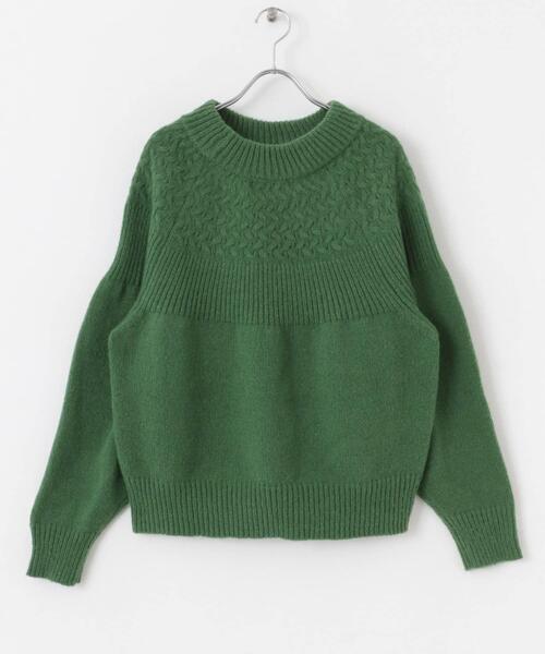 URBAN RESEARCH Sonny Label（アーバンリサーチサニーレーベル）の「ケーブル求心ニットプルオーバー（ニット/セーター・レディース・オフホワイト/ベージュ/レッド/グリーン・FREE）」の9枚目の写真