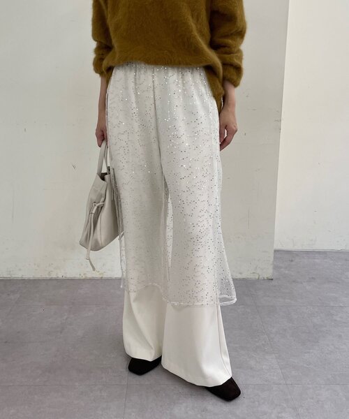 Omekashi（オメカシ）の「イージーフレアスラックス（その他パンツ・レディース・ブラウン/オフホワイト/ブラック・36/38）」の3枚目の写真