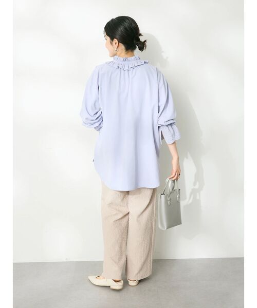 CRAFT STANDARD BOUTIQUE(クラフトスタンダードブティック)の「ふくれジャカードパンツ(スラックス・レディース・キャメル/ブラック/グレイッシュベージュ・FREE)」の14枚目の写真