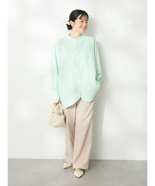 CRAFT STANDARD BOUTIQUE(クラフトスタンダードブティック)の「ふくれジャカードパンツ(スラックス・レディース・キャメル/ブラック/グレイッシュベージュ・FREE)」の15枚目の写真