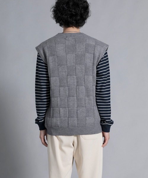 aimoha(アイモハ)の「aimoha men Elegant Check Pattern Vest(ベスト・メンズ・ブラック/チョコ/ダークグレー/ホワイト・MEDIUM/LARGE/X-LARGE/XX-LARGE/XXX-LARGE)」の6枚目の写真