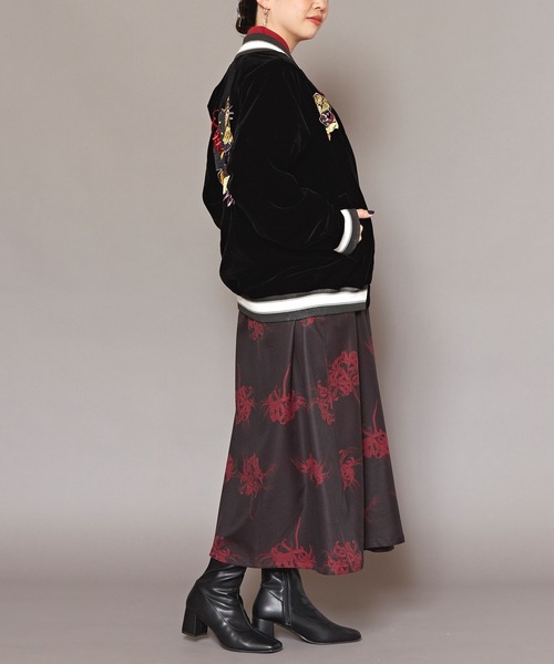 カヤ（カヤ）の「【カヤ】着る、NIPPON ART『カヤジャン』浮世絵×スーベニアジャケット（スカジャン・メンズ・レッド/ネイビー/ブラック/パープル/ダークグリーン・M/L）」の6枚目の写真