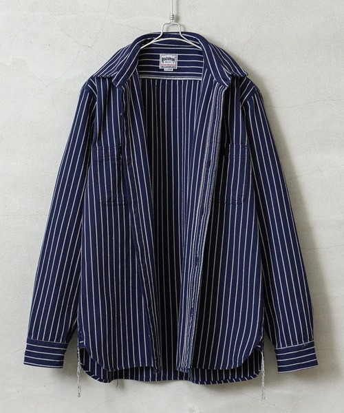 HOUSTON(ヒューストン)の「HOUSTON ヒューストン 41140 STRIPE VIYELLA SHIRT ストライプ ビエラシャツ(シャツ/ブラウス・メンズ・オリーブ/ネイビー/オフホワイト/グレー/ブラック・XL/L/M/XXL)」の12枚目の写真